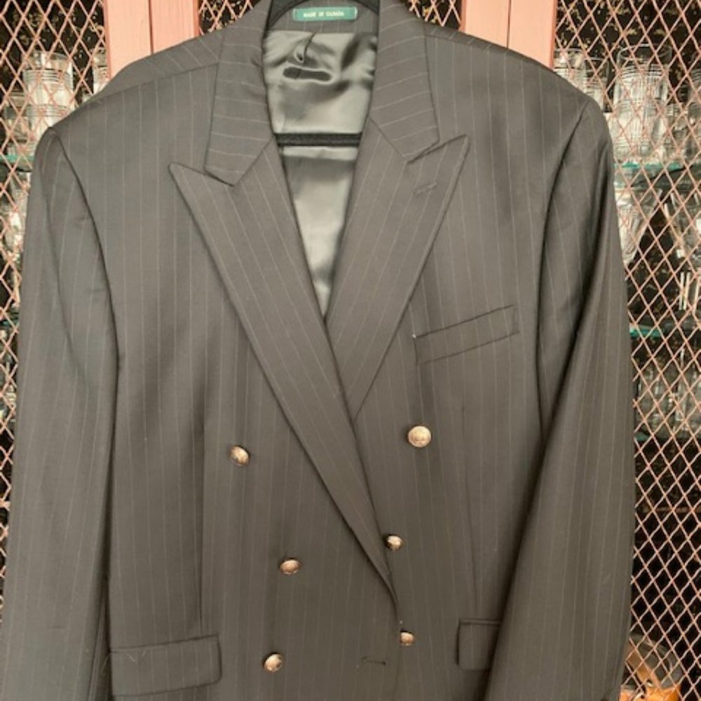 Ralph Lauren Sportcoat Dbl Breasted Black 46L